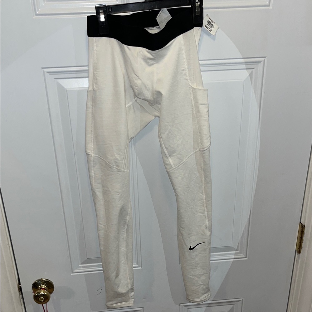 Nike Men's White and Black compression DRI-FIT